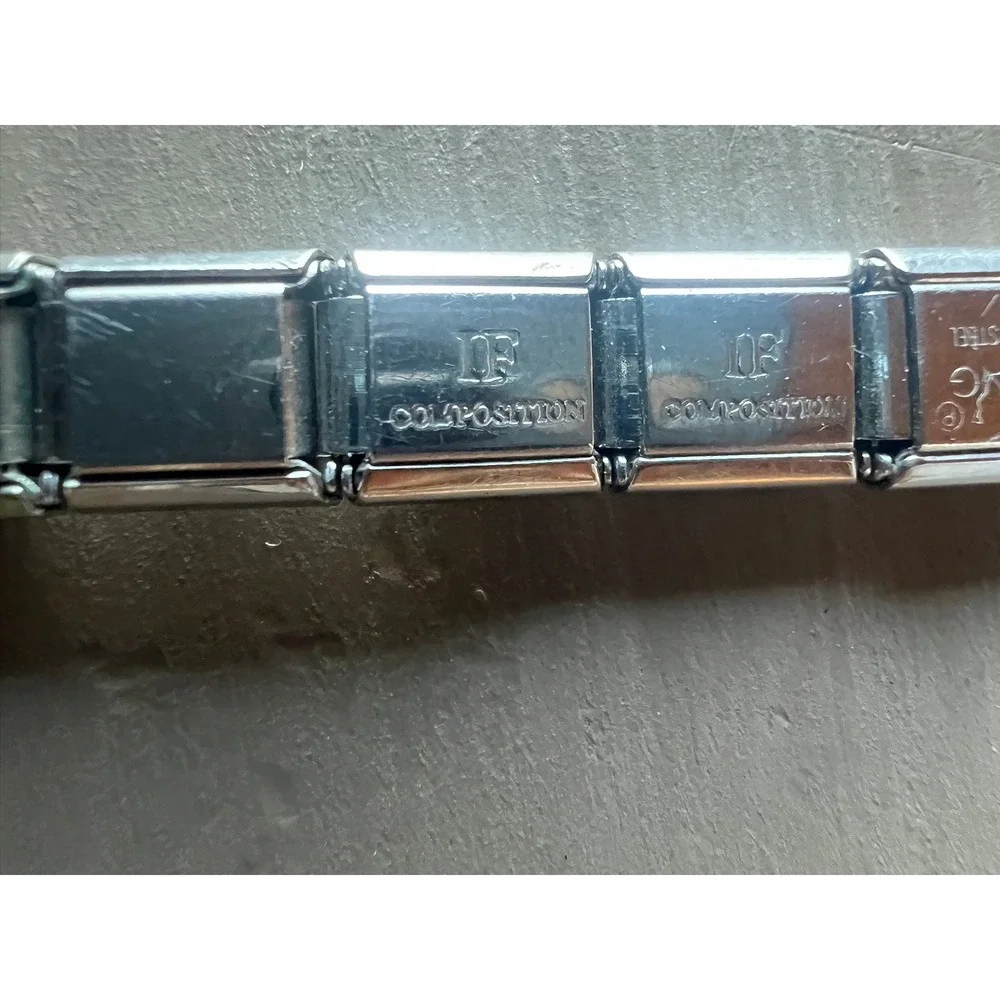 Boxing IF Composition Italian Charm Bracelet 3.5in Stainless Steel 10 Link